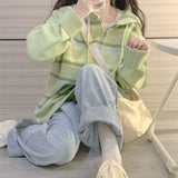 Women Knitted Cardigan Hooded Sweater Women's Autumn and Winter Cardigan Coat