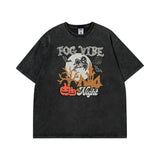 Men T Shirt Hip Hop Demon Cartoon Printed Short Sleeve T-shirt