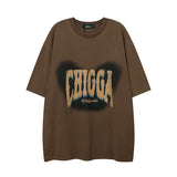 Men T Shirt Butterfly Graffiti Washed and Worn Short Sleeve T-shirt Men and Women Oversize