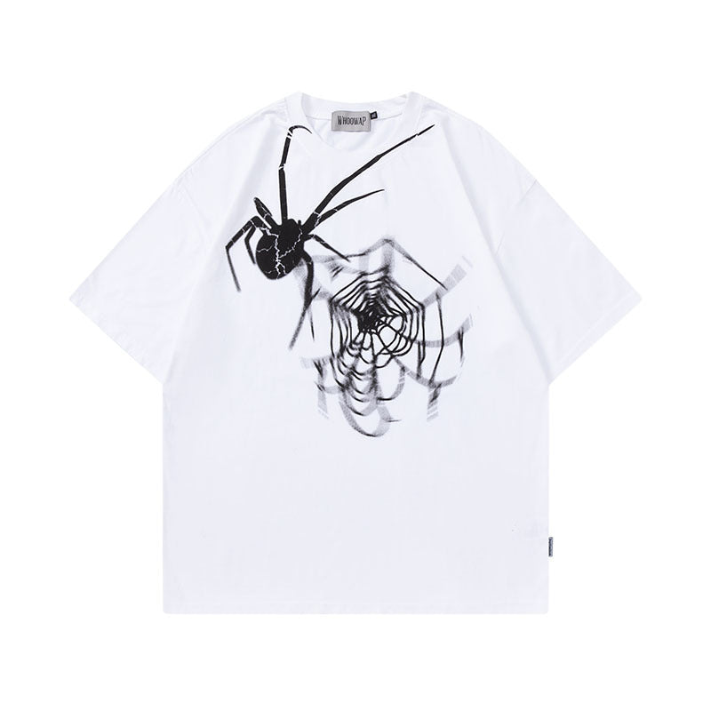 Men T Shirt Vintage Rock Style Graffiti Printing Couple Short Sleeve T-shirt