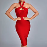 Women Evening Dress Sexy off Shoulder Slim-Fit Evening Dress Bandage One-Piece Dress