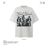 American vintage street T-shirt pure cotton retro men's and women's summer loose