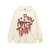 Men Hoodie Letter Graffiti Hooded Sweater Men Retro Baggy Coat