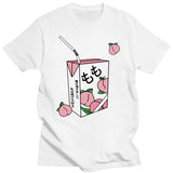 New Kawaii Peach Juice Japanese Casual Harajuku Shirt Pink