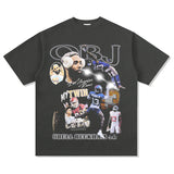 Mens Vintage baseball T-Shirt BC Beckham obj rugby vintage print short sleeve wash do old T-shirt