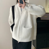 Women Knitwear Autumn and Winter round Neck Sweater Loose Knitted Cardigan
