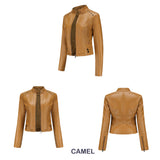 Red Leather Jacket Women's Rivet Leather Coat Spring and Autumn Jacket