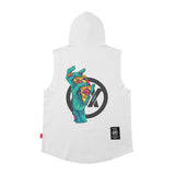 Men's Vest Printed Sleeveless T-shirt Men's and Women's Oversize Sports Hooded Vest