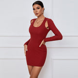 Women Dress Sexy off-the-Shoulder Bag Hip Dress