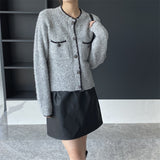 Women Cardigan Sweater Autumn Sweater Coat Knitted Cardigan Short Top 3t843