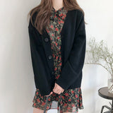Women Knitwear Autumn and Winter V-neck Sweater Loose Knitted Cardigan