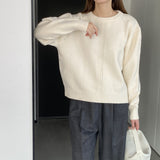 Women Winter Knitted Sweater Hollow Hole round Neck Sweater Autumn Loose-Fitting Long Sleeve Sweater Ht09