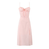 Women Dresses Summer Split Sling Dress Backless Dress (Xds0414)