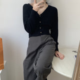 Women Cardigan Sweater Knitted V-neck Cardigan 8t7137