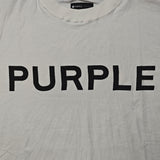 Purple Brand T Shirts Casual Short Sleeve Loose round Neck Letter White T-shirt