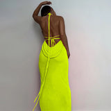 Women Dresses Summer Sexy Backless Self-Tie Dress