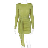 Women Dresses Winter Sexy Backless Slim Fit Long Sleeve Dress