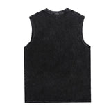 Men Vest Summer Vintage Vintage Rap Portrait Sleeveless T-shirt