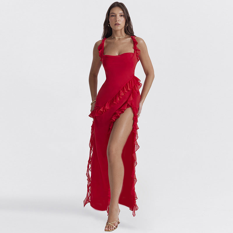 Women Dresses Spring Slim-Fitting Ribbon Sexy Sling Dress