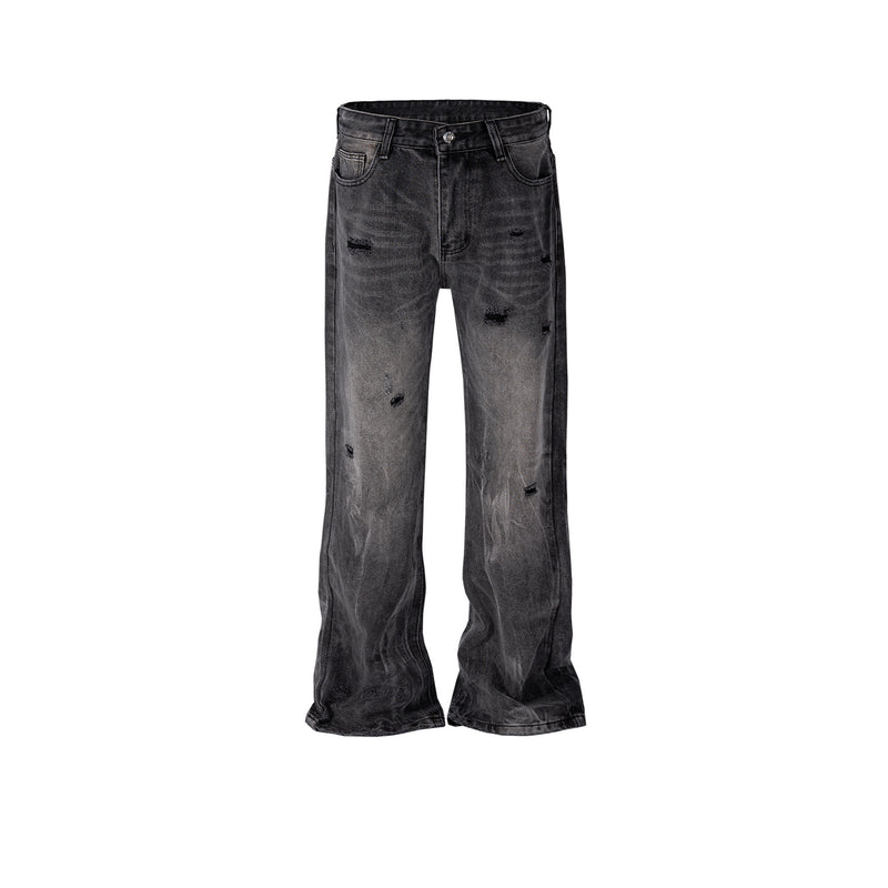 MIJKO Men's Vintage Pants MIJKO Men's Clothing Women's Washing Water Old Trousers Men's and Women's Ripped Jeans