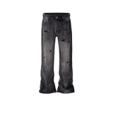 MIJKO Men's Vintage Pants MIJKO Men's Clothing Women's Washing Water Old Trousers Men's and Women's Ripped Jeans