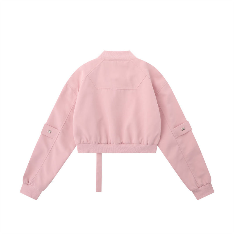 Women Jacket Autumn Loose Cargo Style High-Grade Long Sleeve Zipper Jacket