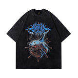 Men T Shirt Vintage Cheetah Print Distressed Short Sleeve T-shirt