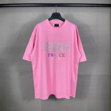 Men T-shirts Balen Paris. Stress Diamond Loose Casual Short Sleeves