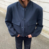 Women Trench Coat Woolen Fall Winter Coat Casual Baseball Uniform