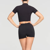 Women T-shirt Sexy Slim Fit Turtleneck T-shirt Short Top