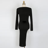Women Dresses Blue Long Sleeved Dress Long Dress