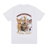 Professional Pussy Eater Funny Cat Meme T Shirt Men Fashion