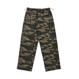 Men Sweatpants Tooling Camouflage Pants Pleated Casual Straight-Leg Drawstring Trousers