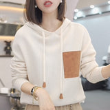 Women Knitted Pullover Loose Hooded Sweatshirt