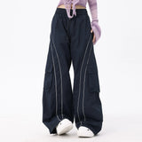 Men Sweatpants Wide Leg Trousers Men's Loose Casual Striped Sports Straight Pants