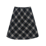 Women's Long Skirt Plaid A- line Skirt Women's Summer Casual Loose Bow Skirt