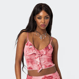 Women Tops Jf24072 Summer Slim Fit Vest Mesh Camisole Top