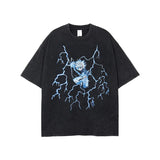 Washed and old short-sleeved T-shirt Hero Academy animation short-sleeved cotton
