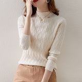 Women Knitted Pullover Turtleneck Sweater Autumn and Winter Knitted Top