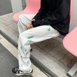 Men Jeans Splash-Ink Jeans Men's Autumn Baggy Straight Trousers Casual Trousers