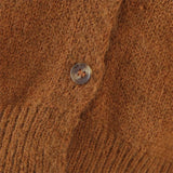 Women Sweater Knitwear Lapel Vintage Knitted Cardigan Women's Navel Short Long-Sleeved Sweater