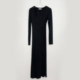 Women Dresses Hollow-out Long Sleeve Dress Split Dress