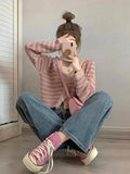 Women Knitwear Spring and Autumn Stripes Sweater Loose Knitted Cardigan