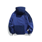 Unisex Jacket Shell Jacket Retro Patchwork Loose Hooded Coat Men's and Women's Jacket