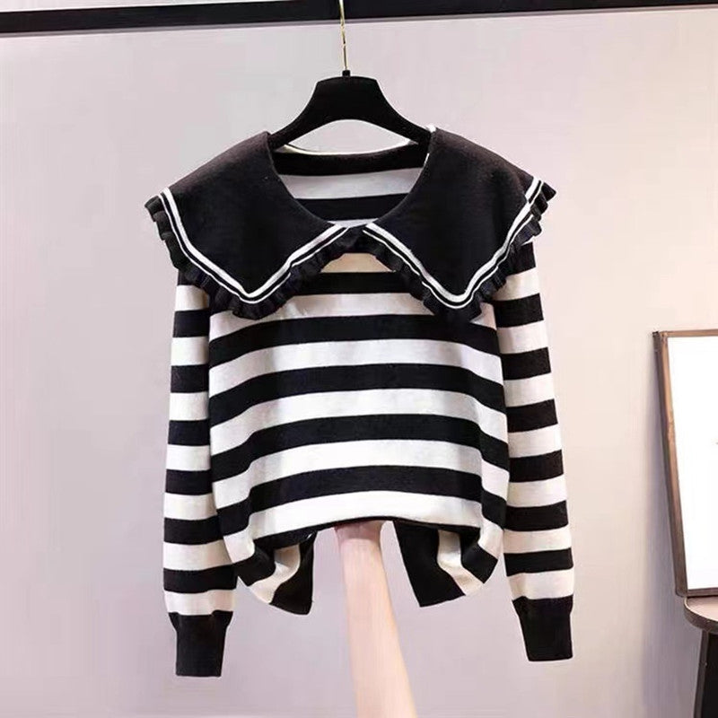 Women Knitwear Autumn and Winter Striped Sweater Sweater
