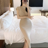 Women Dresses Long Sleeveless Hip Skirt