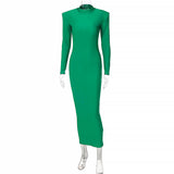 Women Dresses Summer round Neck, Slim-Fit, Long-Sleeved Dress