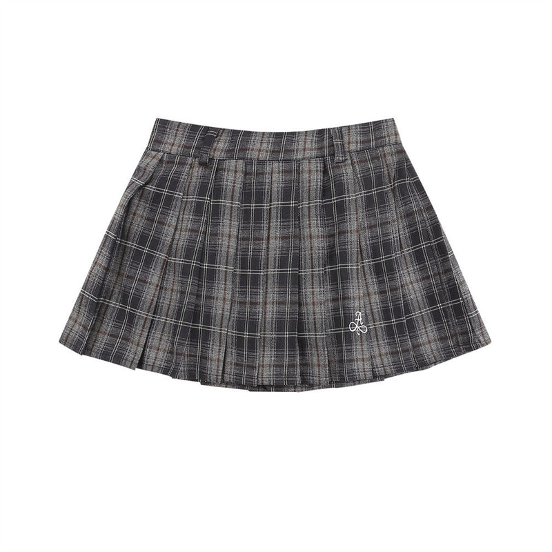 Women Skirt Plaid Pleated Skirt Girls Summer Short Skirt A- Line Skirt