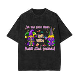 Washed and old retro short-sleeved T-shirt