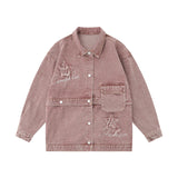Women Jacket XINGX Affixed Cloth Embroidered Detachable Denim Jacket